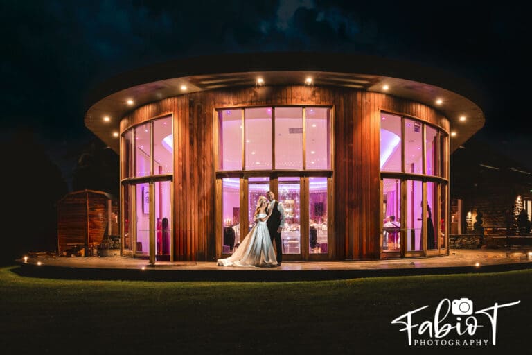 outbarn clitheroe night photo with venue in the background